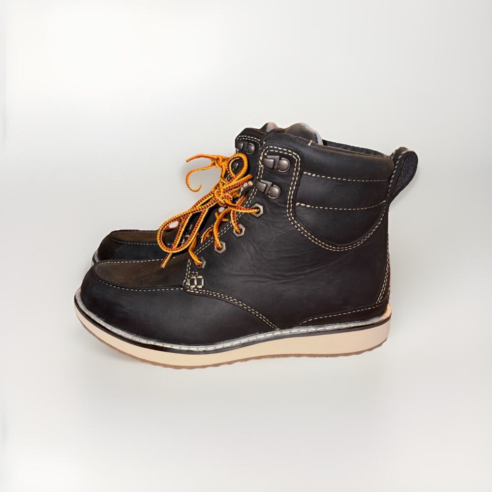 L.L.Bean Women’s Size 8W Stonington Black Leather Boots, Moccasin Moc-Toe
